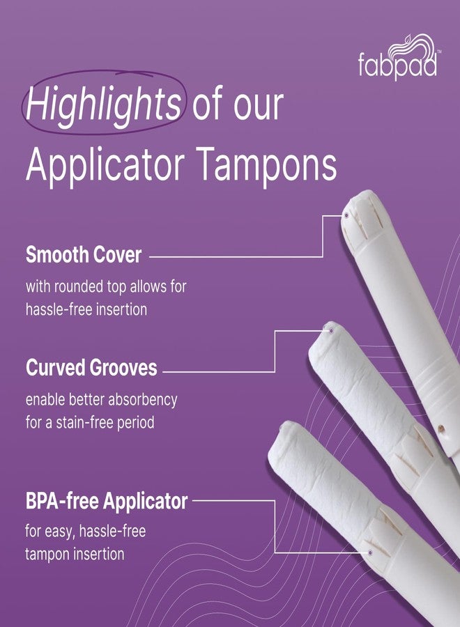 Fabpad 100% Organic Cotton Applicator Tampons - Pack of 16 (Super Plus 12-15 g) - Image 5